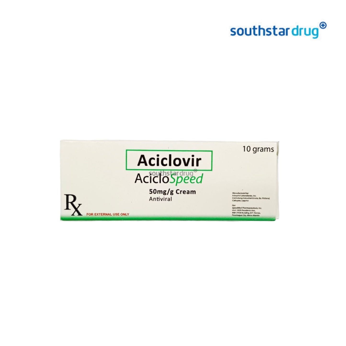 Rx: Aciclospeed 50mg/g Cream 10g