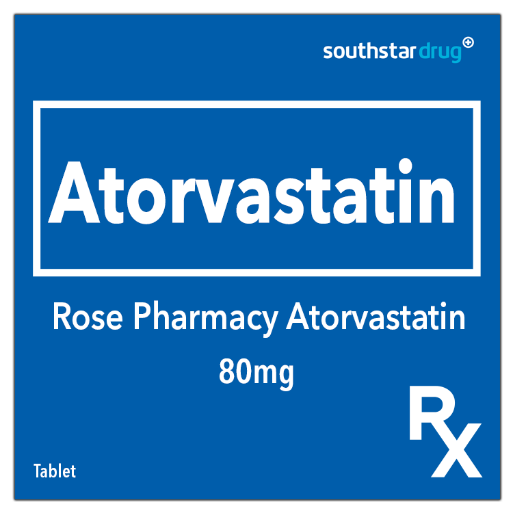Rx: Rose Pharmacy Atorvastatin 80mg 1pc. Tablet