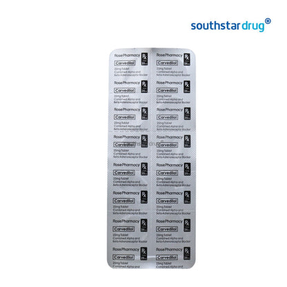 Rx: Rose Pharmacy Carvedilol 25mg Tablet