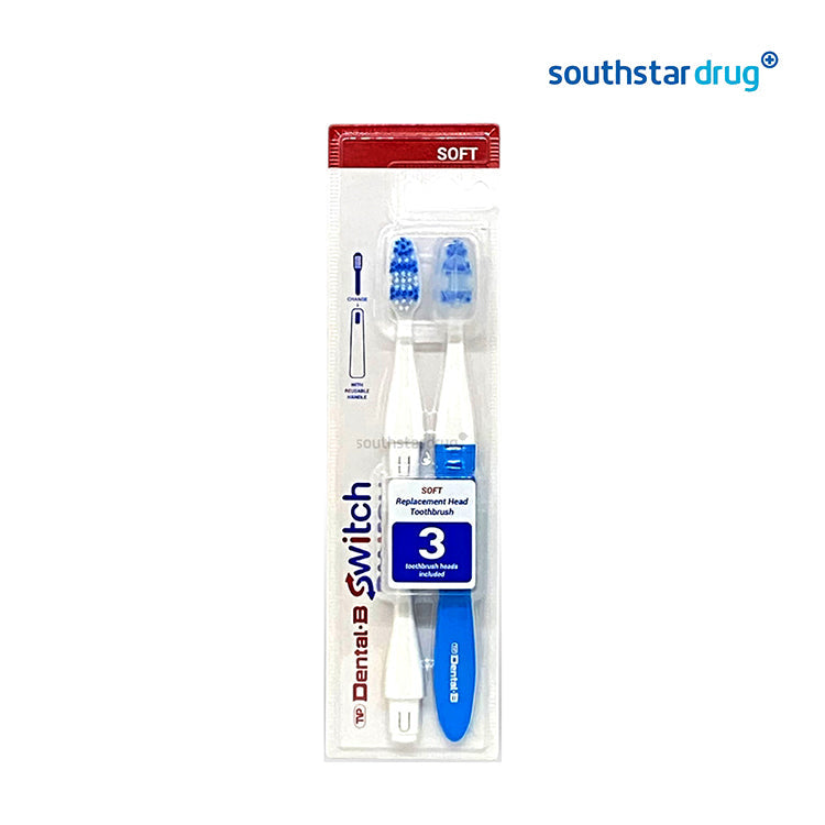 Dental B Toothbrush Switch Soft 3 Replaceable Heads