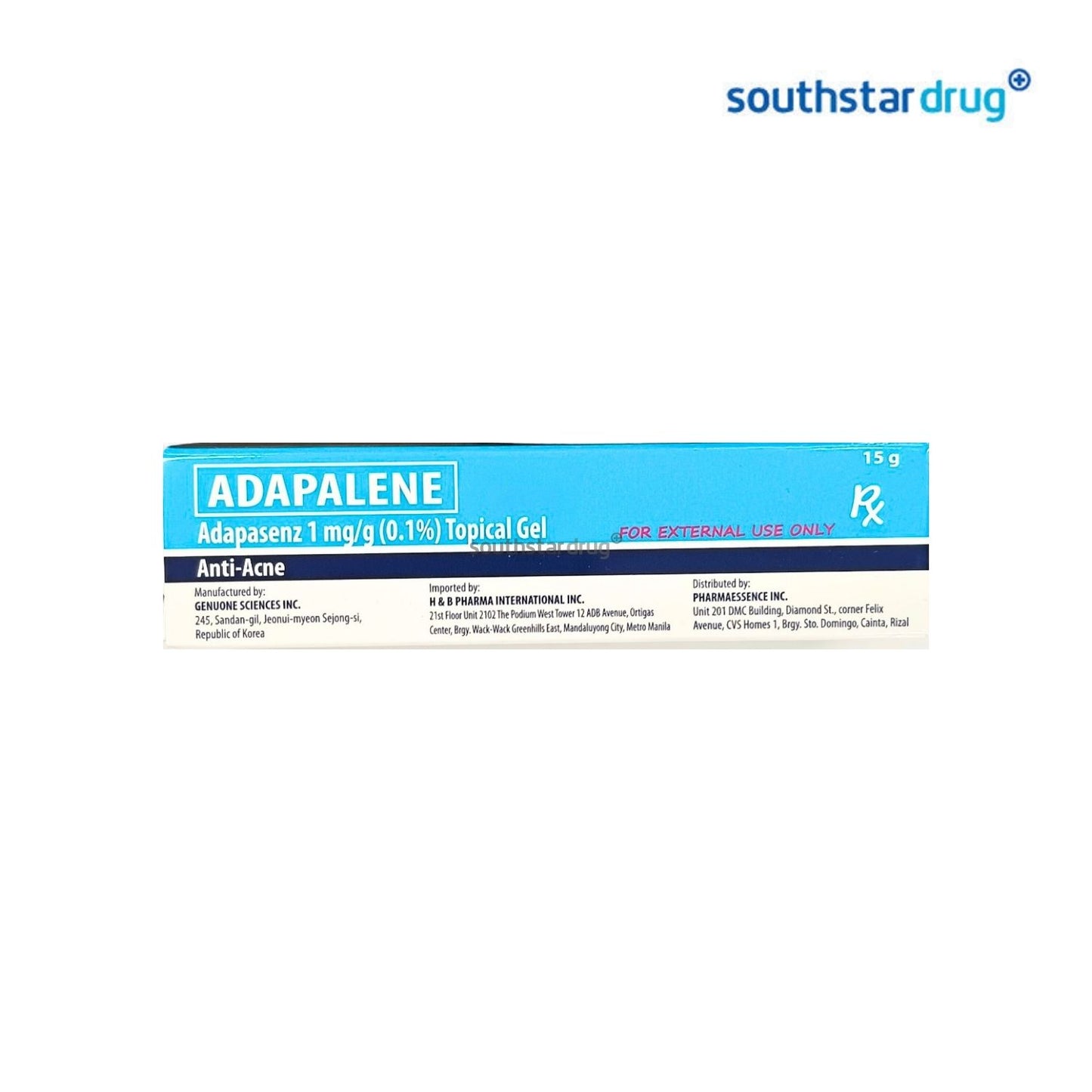 Rx: Adapasenz 1mg/g Gel 15g