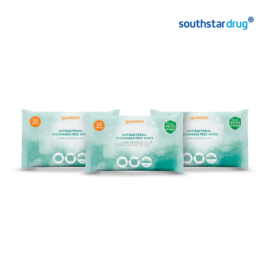 Guardian Antibacterial Fragrance Free Wipes - 10s