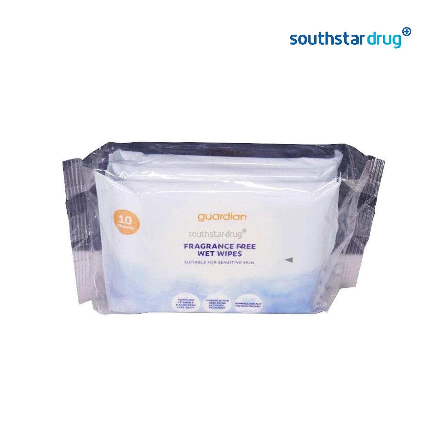 Guardian Antibacterial Fragrance Free Wipes - 10s