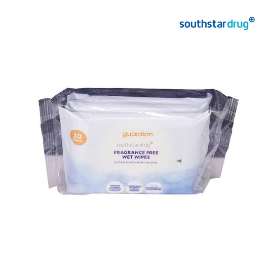 Guardian Antibacterial Fragrance Free Wipes - 10s