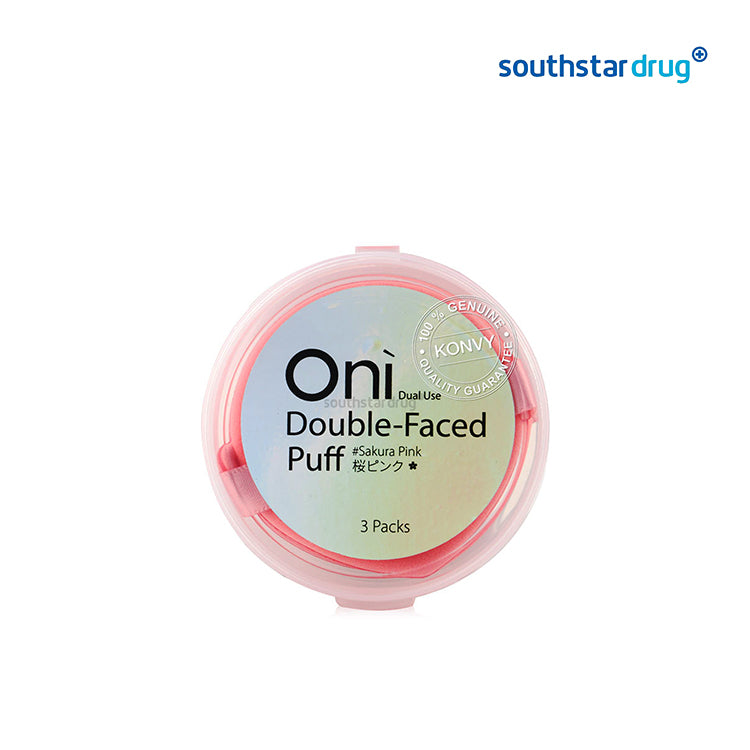 Oni Double Faced Puff Sakura Pink - 3s