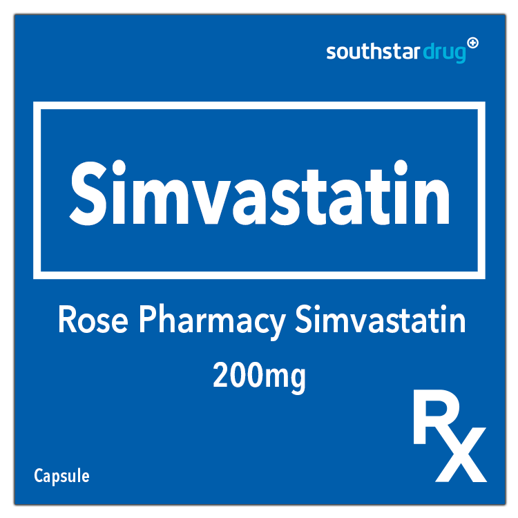 Rx: Rose Pharmacy Simvastatin 200mg 1pc. Capsule