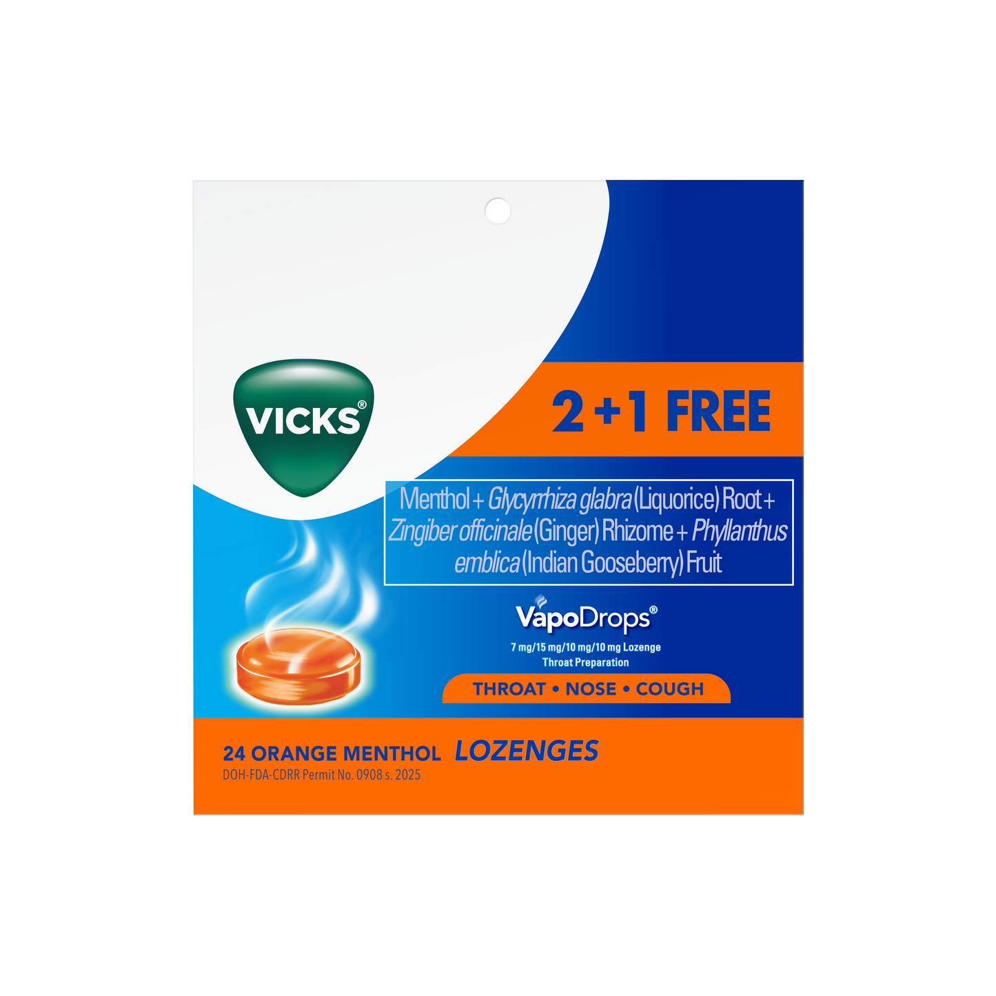 Vicks VapoDrops Orange Menthol Lozenges - 24s