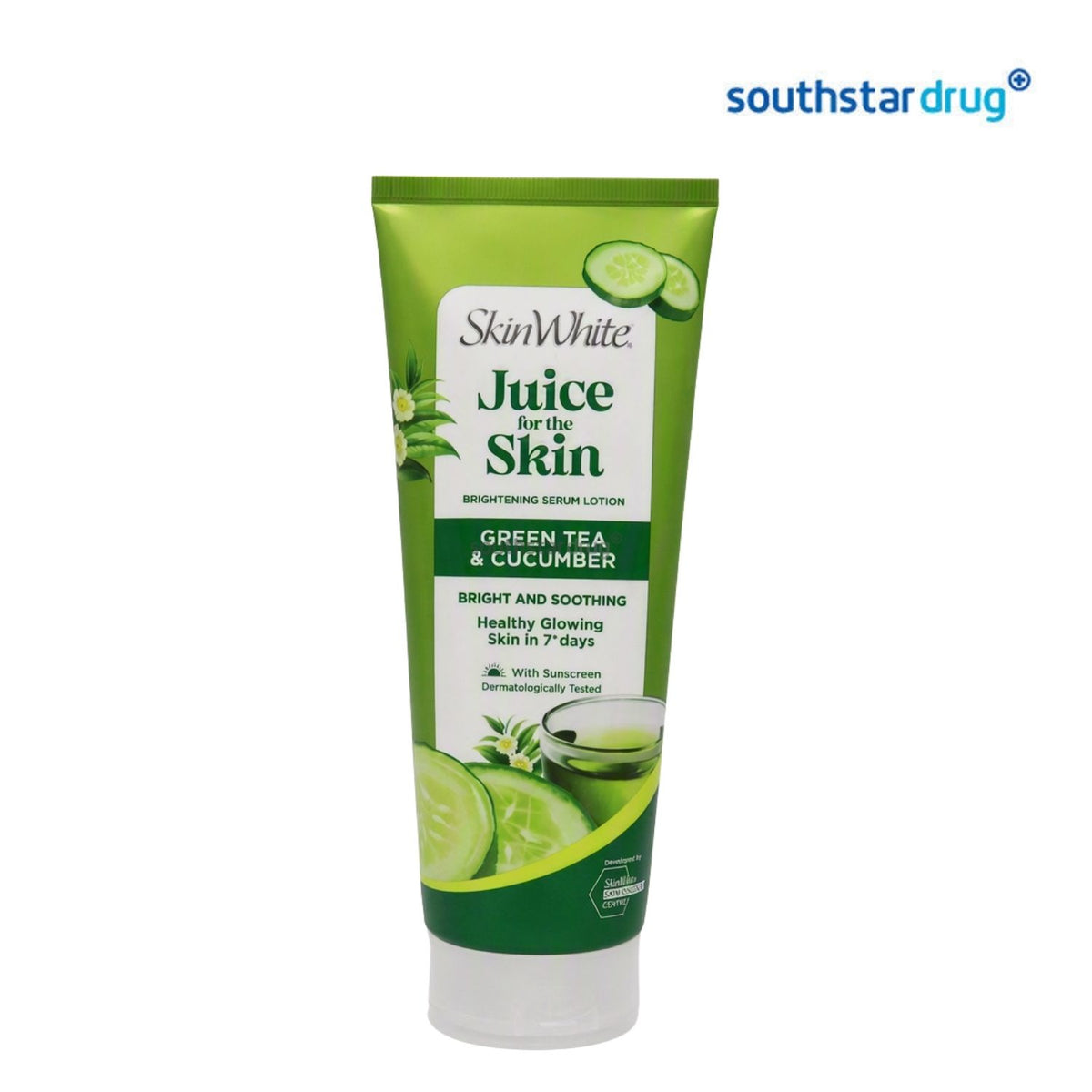SkinWhite Serum Lotion Green Tea & Cucumber 180 ml (1 Tube) - Daily Skin Care
