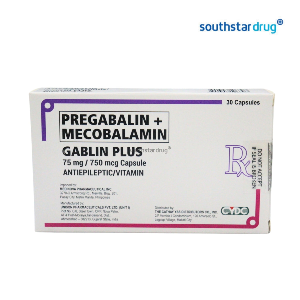 Rx: Gablin Plus Capsule 75mg/750mcg 1pc