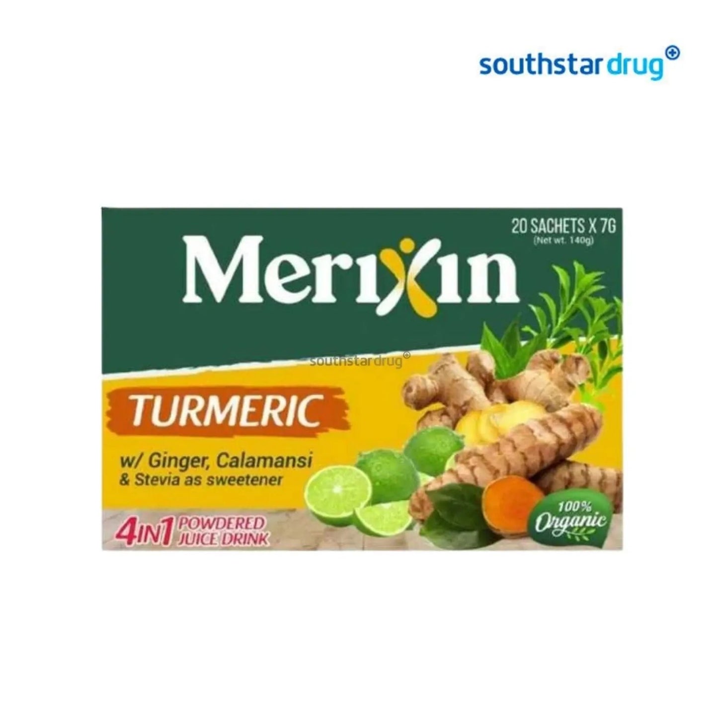 Merixin Turmeric 4in1 Juice Drink 7g (1 Sachet, Single-Serve Powder Sachet) – Anti-Inflammatory Functional Wellness Drink