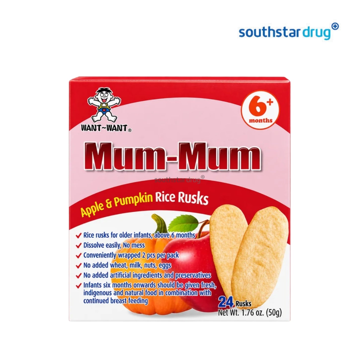 Mum Mum Teething Biscuit Apple & Pumpkin 50g Box