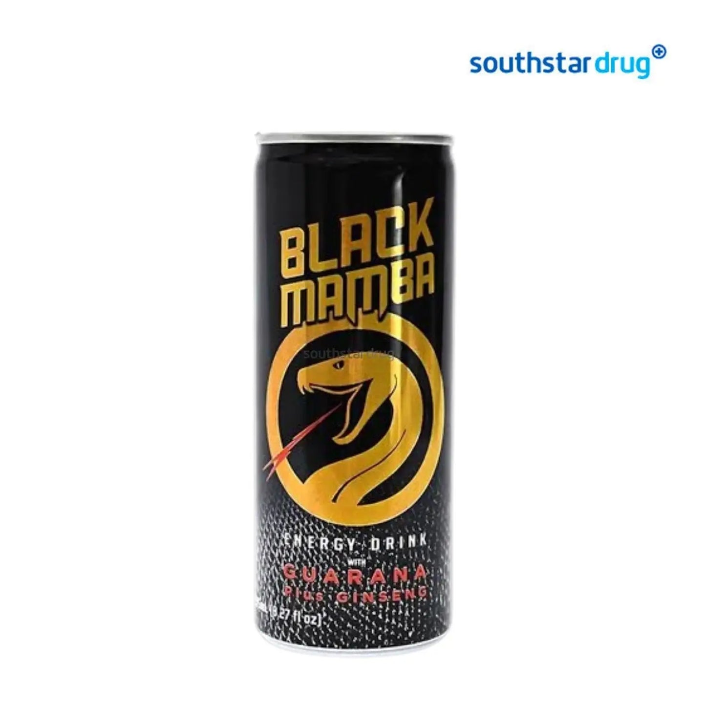 Black Mamba Energy Drink with Guarana Plus Ginseng 235ml Single-Serve Aluminum Can Low-Calorie Energy Drink