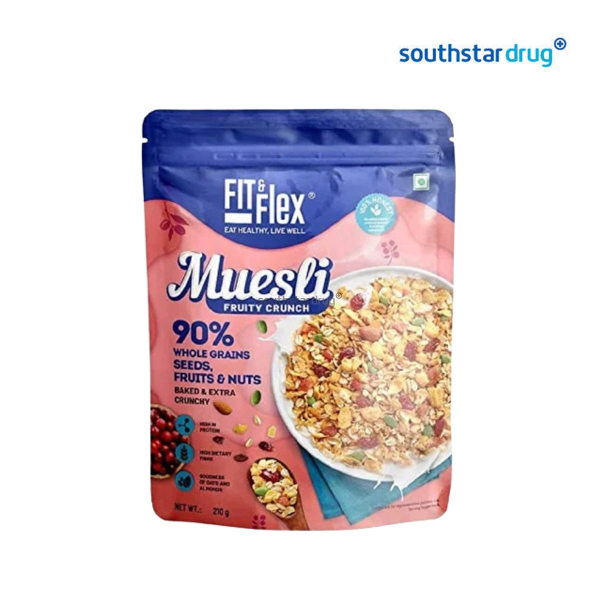 Fit&Flex Muesli Fruity Crunch 210g (1 Pack) – Fruity Muesli Snack