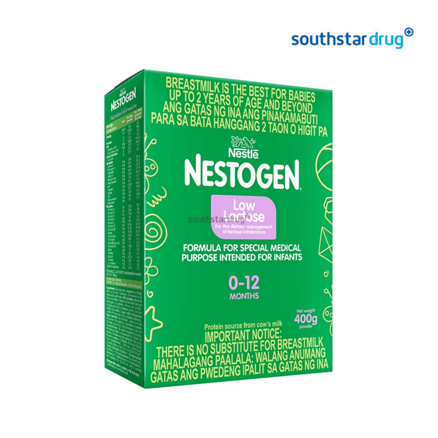 Nestogen Low Lactose 0 to 12 Months 400g Box