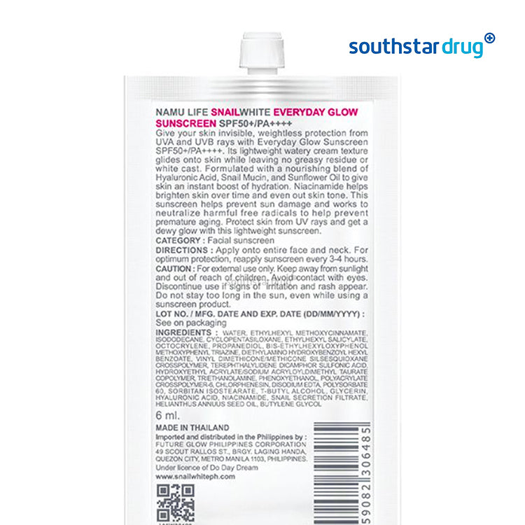 SnailWhite Sunscreen SPF 50+ 6ml Sachet