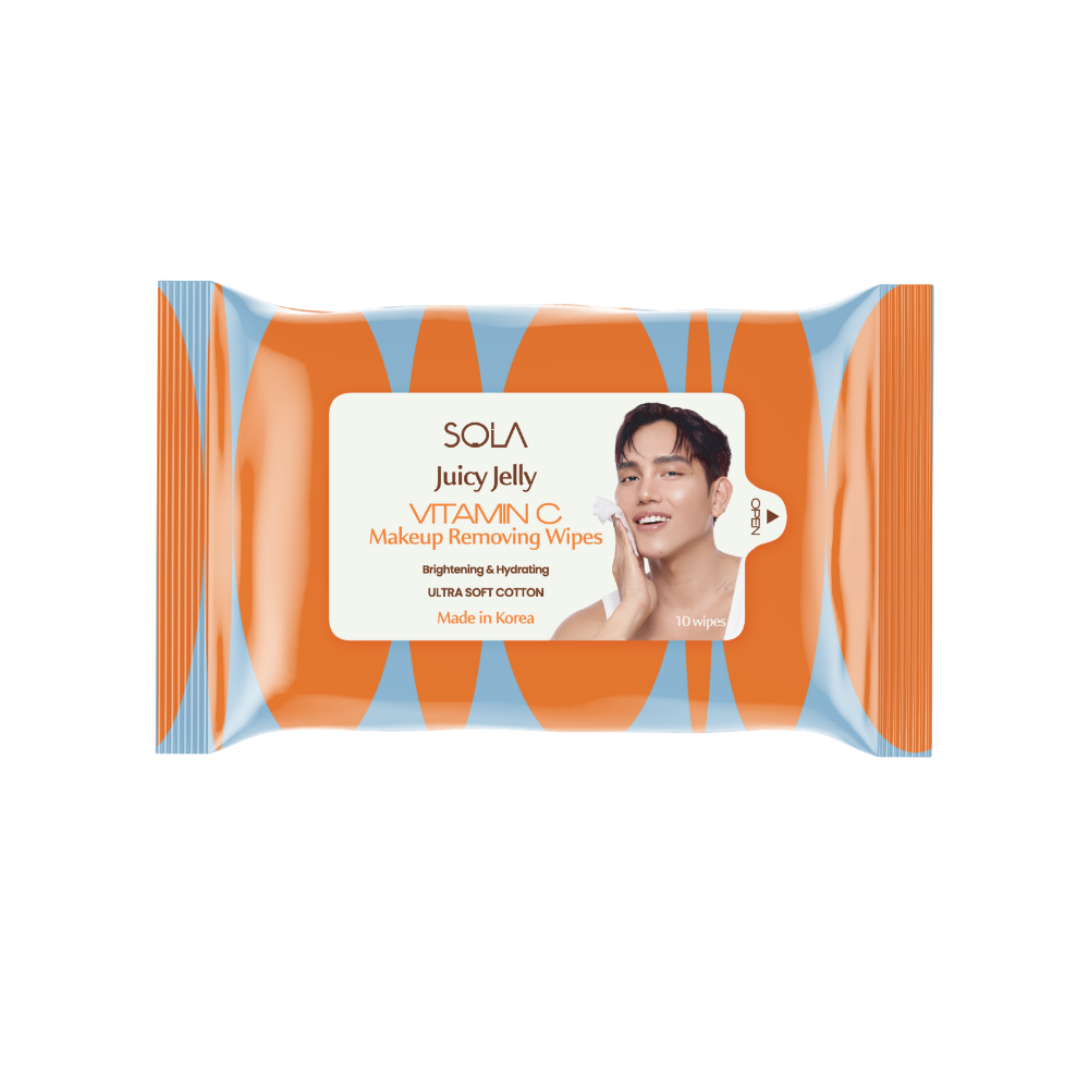 SOLA Juicy Jelly Vitamin C Makeup Removing Wipes 10s
