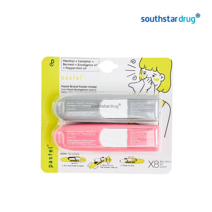 Pastel Inhaler Duo Original Assorted 1.5ml 2 Inhalers – Refreshing Nasal Inhaler