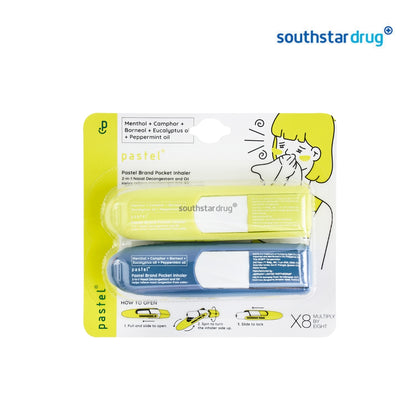 Pastel Inhaler Duo Original Assorted 1.5ml 2 Inhalers – Refreshing Nasal Inhaler