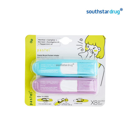 Pastel Inhaler Duo Original Assorted 1.5ml 2 Inhalers – Refreshing Nasal Inhaler