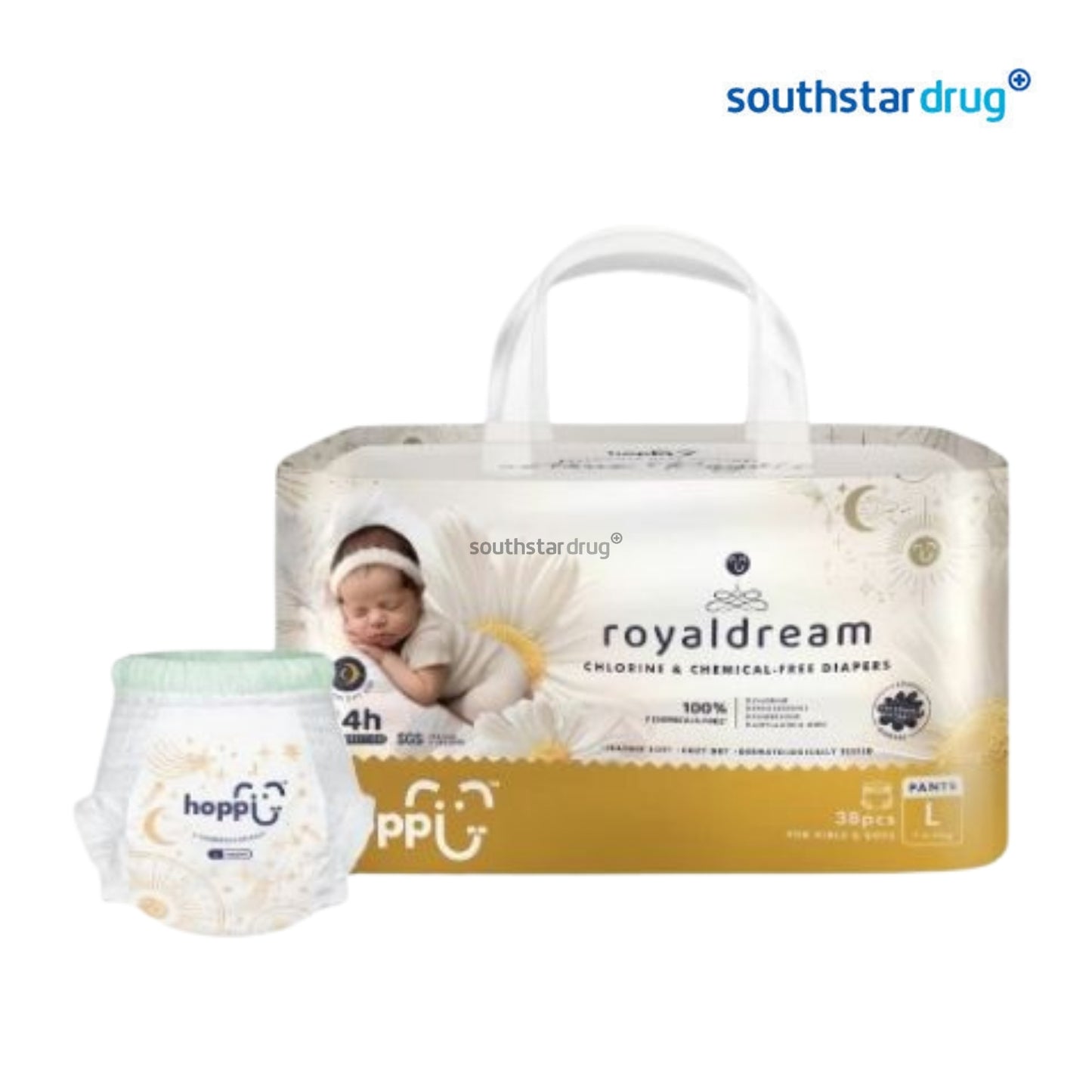 Hoppi RoyalDream Baby Diaper Pants Large (38pcs.) – Pull-On Baby Diaper