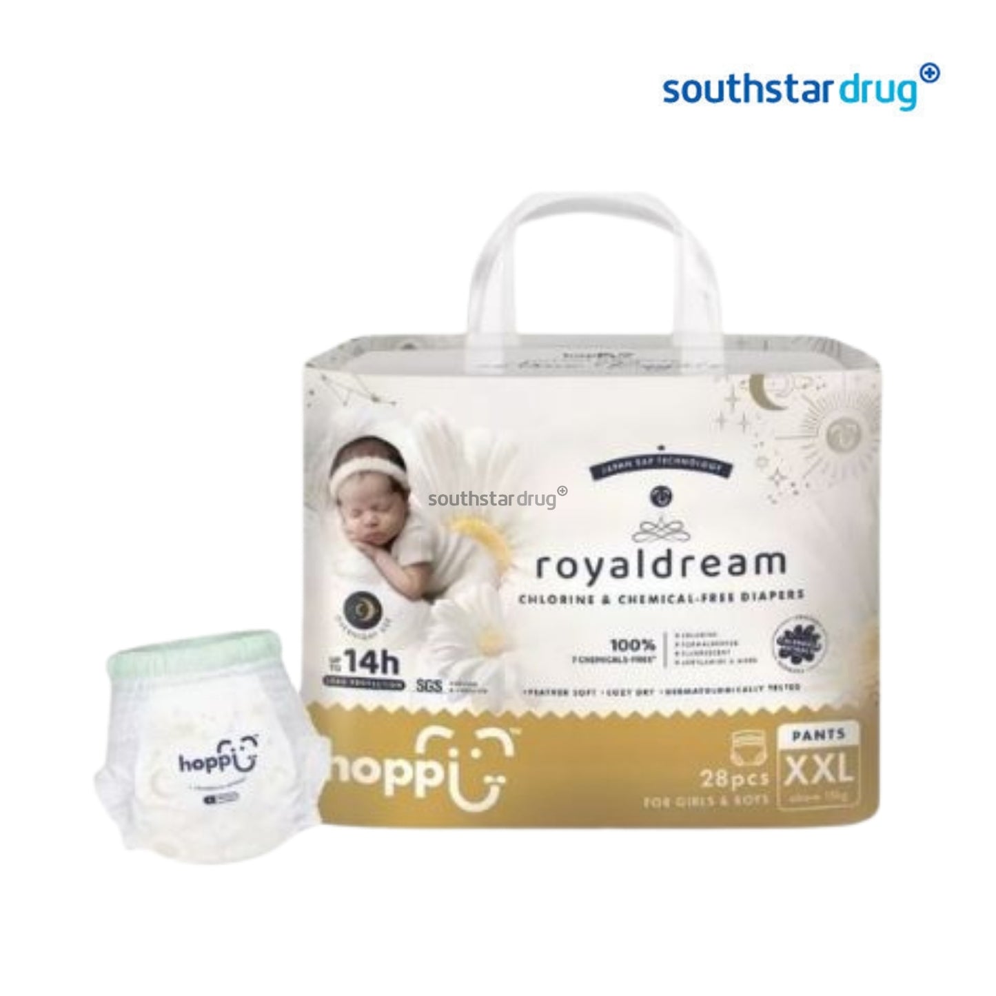 Hoppi RoyalDream Baby Diaper Pants XXL (28pcs.) – Pull-On Baby Diaper
