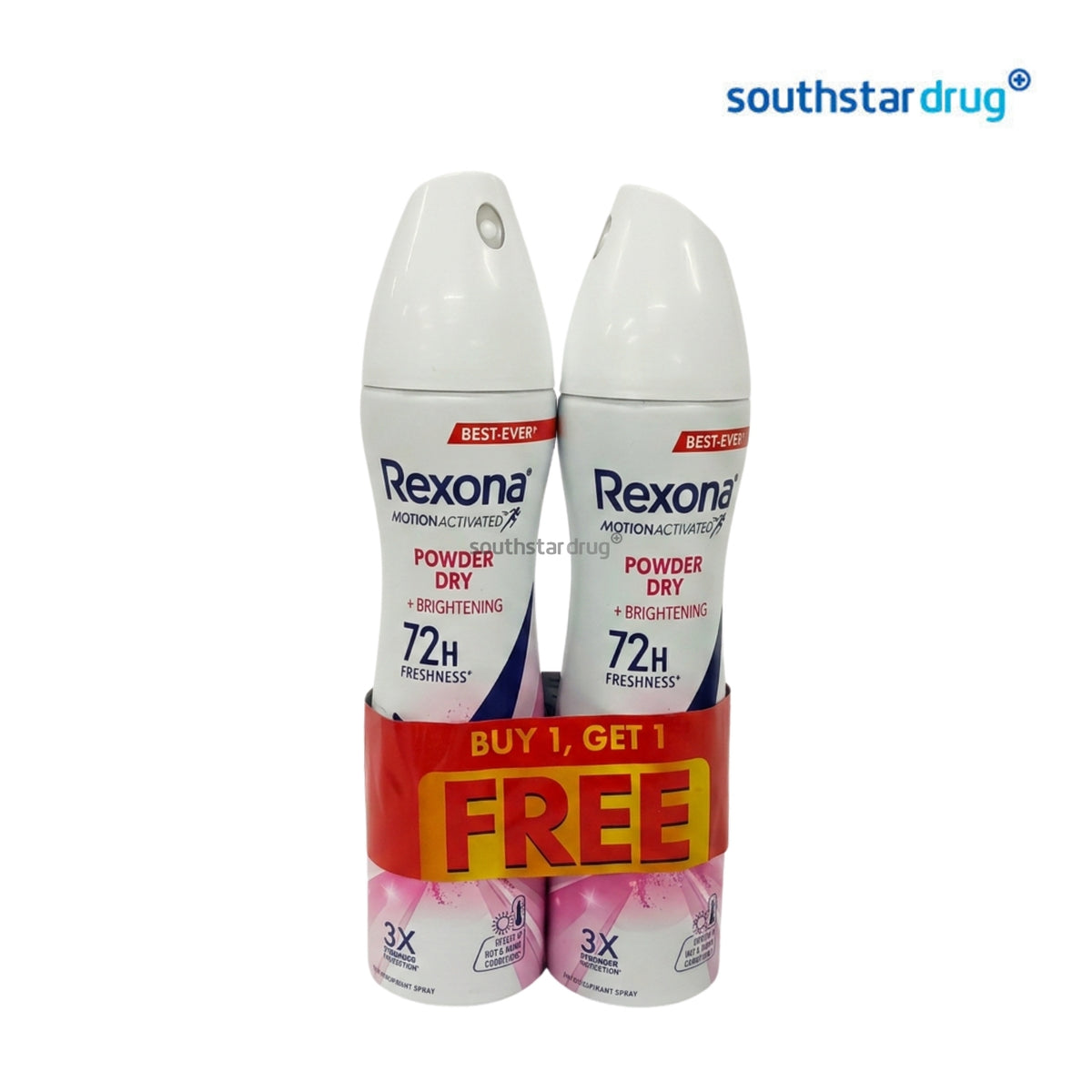 Rexona Powder Dry Deodorant Spray 135ml (2 Cans) – Freshness and Underarm Protection