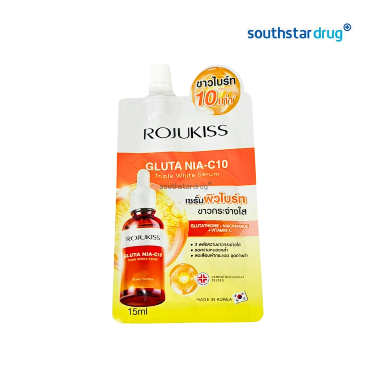 Rojukiss Gluta Nia C10 Facial Serum 15mL (1 Sachet) – Brightening Skincare Care