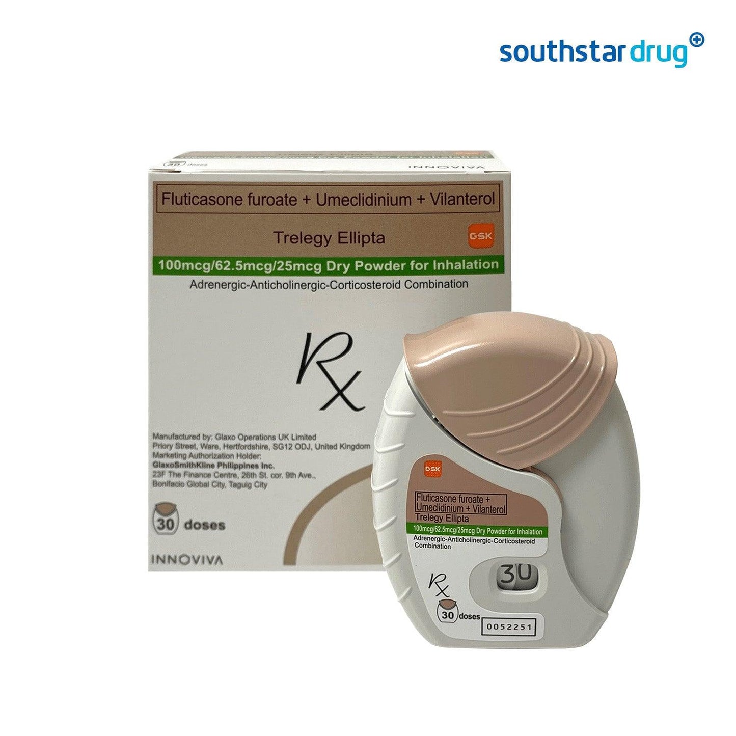 Rx: Trelegy Ellipta 100mcg/62.5mcg/25mcg Dry Powder for Inhalation - Southstar Drug