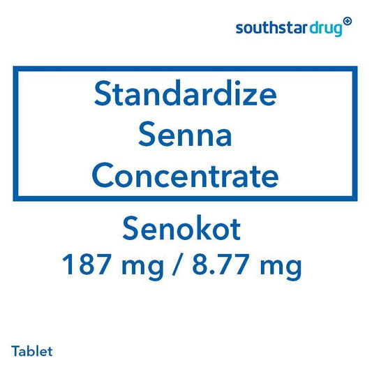 Senokot 187mg / 8.77mg Tablet- 20s - Southstar Drug