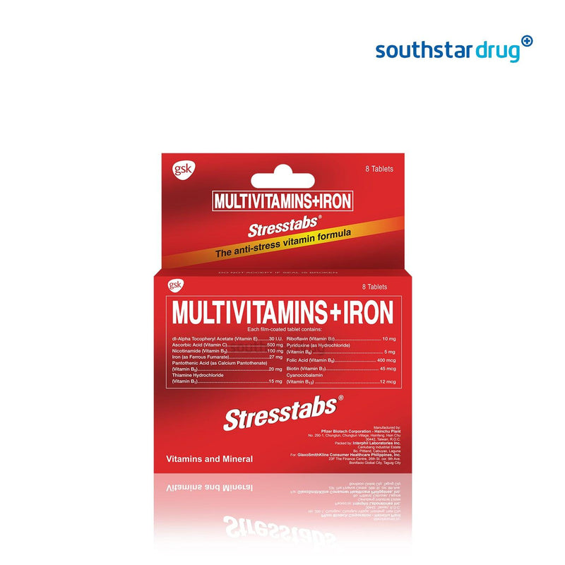 Buy Stresstabs Multivitamins + Iron Tablets - 8s Online | Southstar Drug