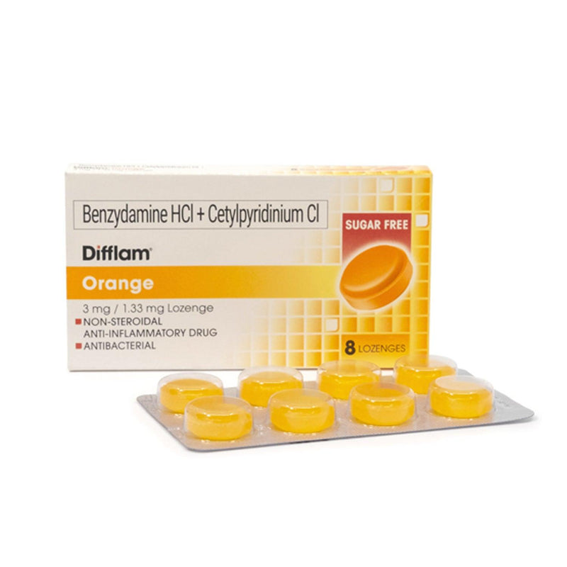 Difflam Orange 3 mg / 1.33 mg Lozenge - 8s - Southstar Drug