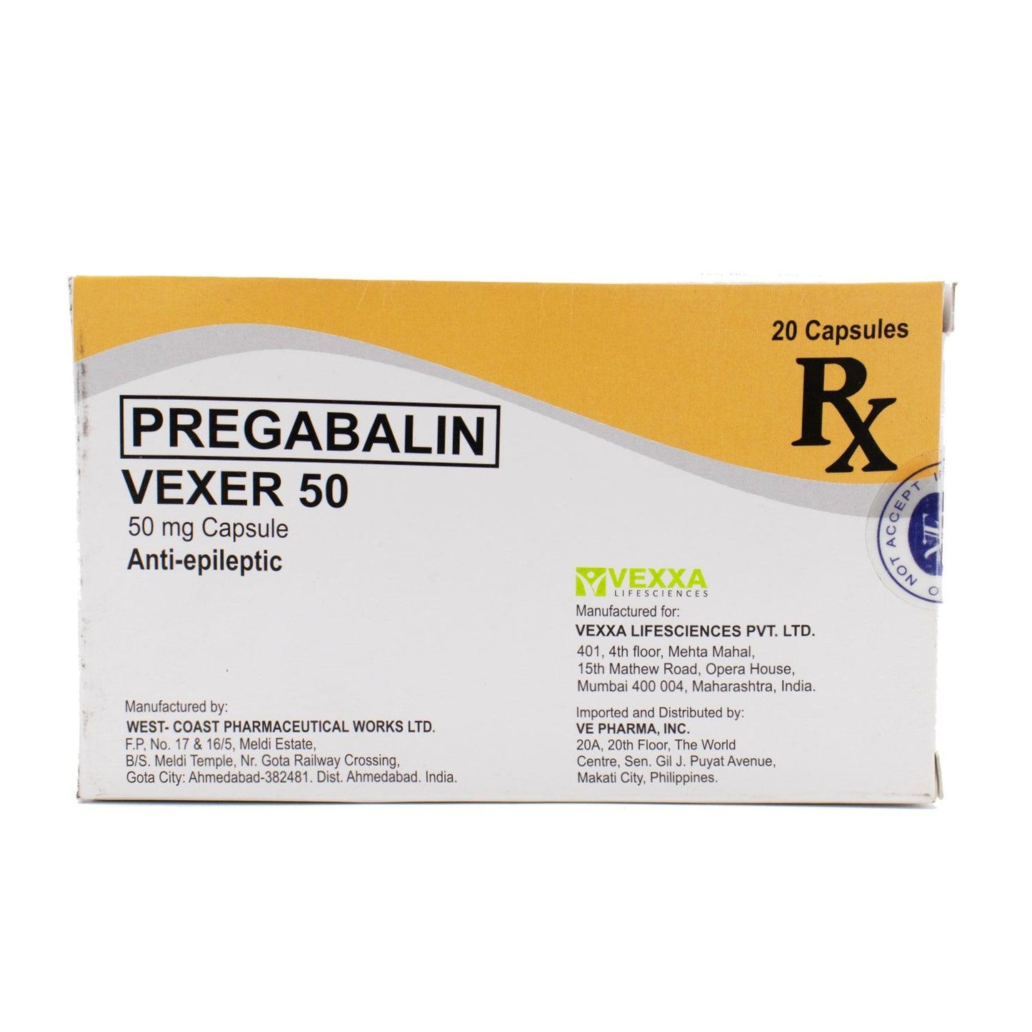 Rx: Vexer 50 50mg Capsule - Southstar Drug