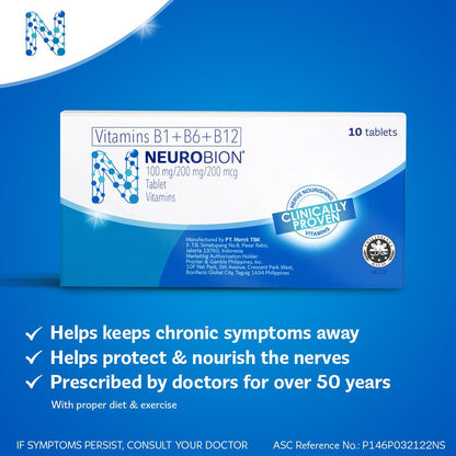 Neurobion 100 mg / 200 mg / 200 mcg Tablet - 20s - Southstar Drug