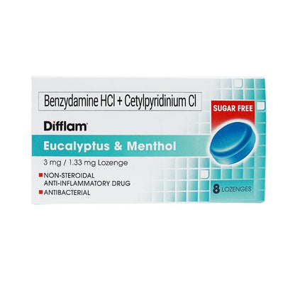 Difflam 3mg/1.33mg Eucalyptus & Menthol Lozenge - 8s - Southstar Drug