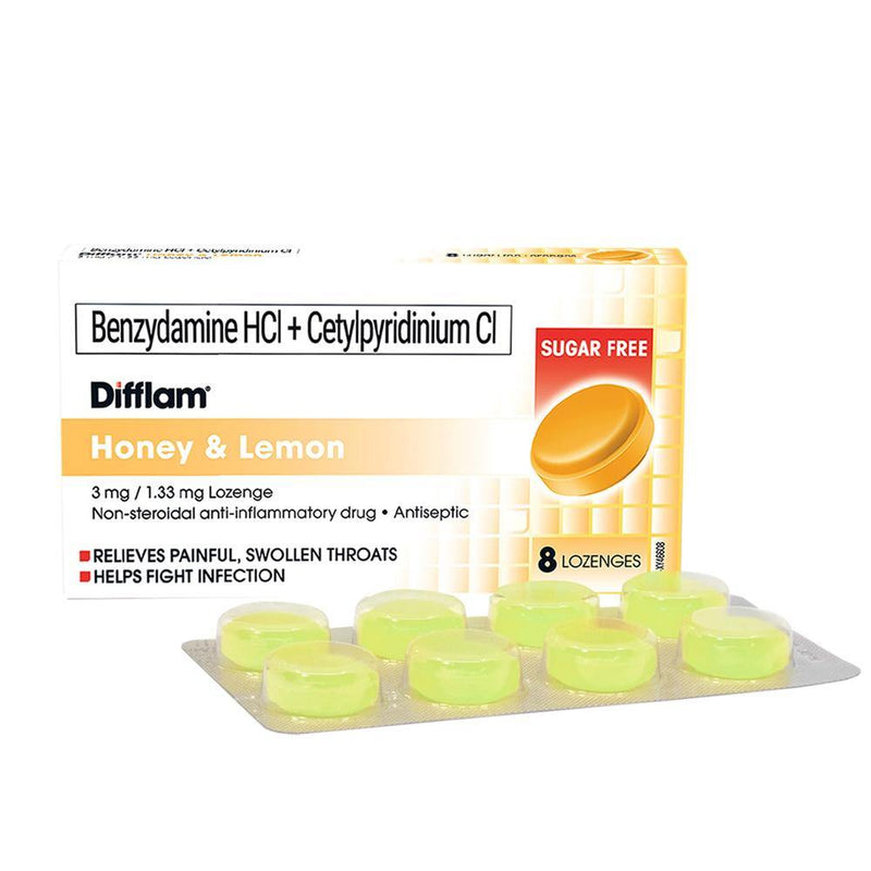 Difflam Honey & Lemon 3mg / 1.33mg Lozenge - 8s - Southstar Drug