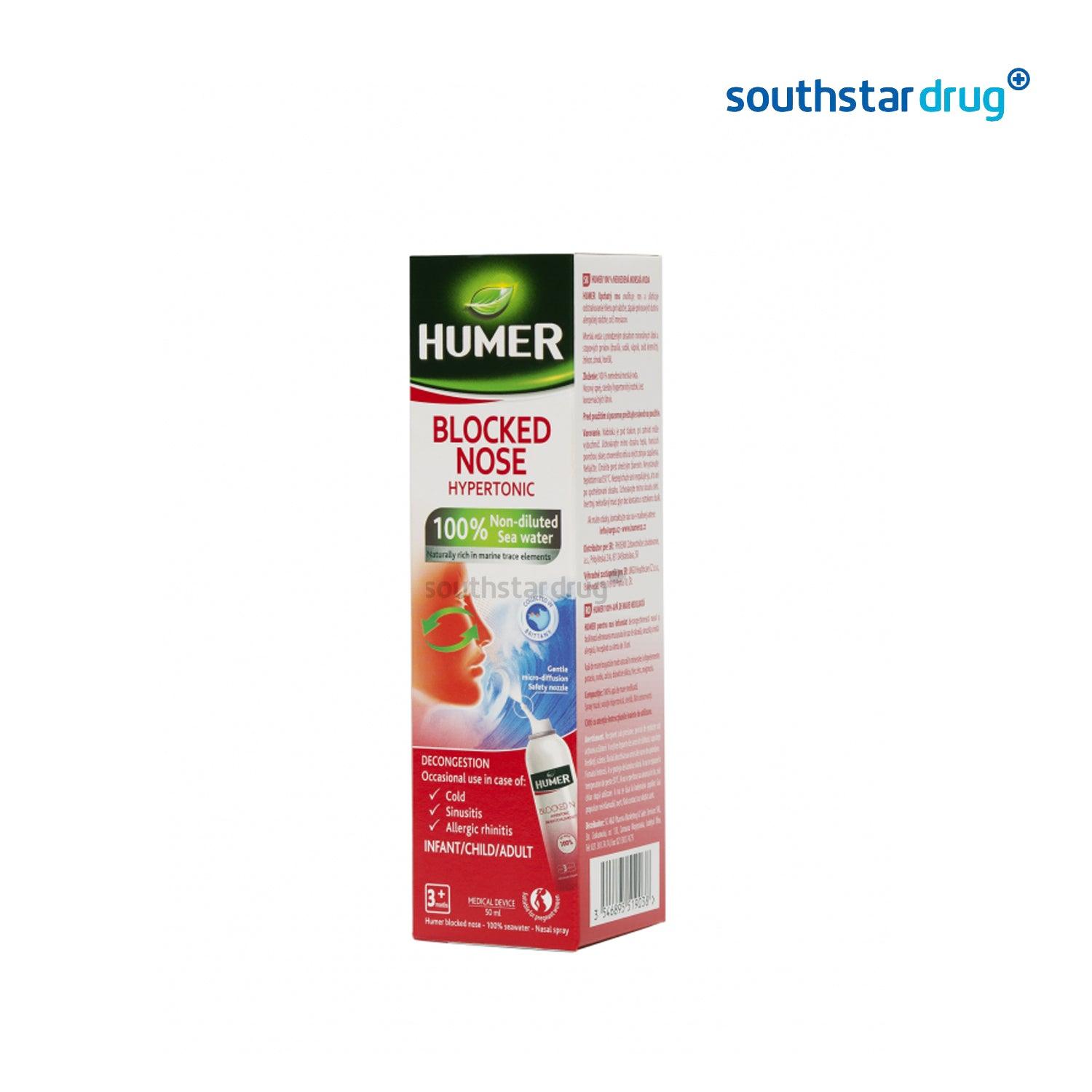 Humer Ent Buy Humer Blocked Nose Hypertonic Nasal Spray 50ml Online – Southstar Drug