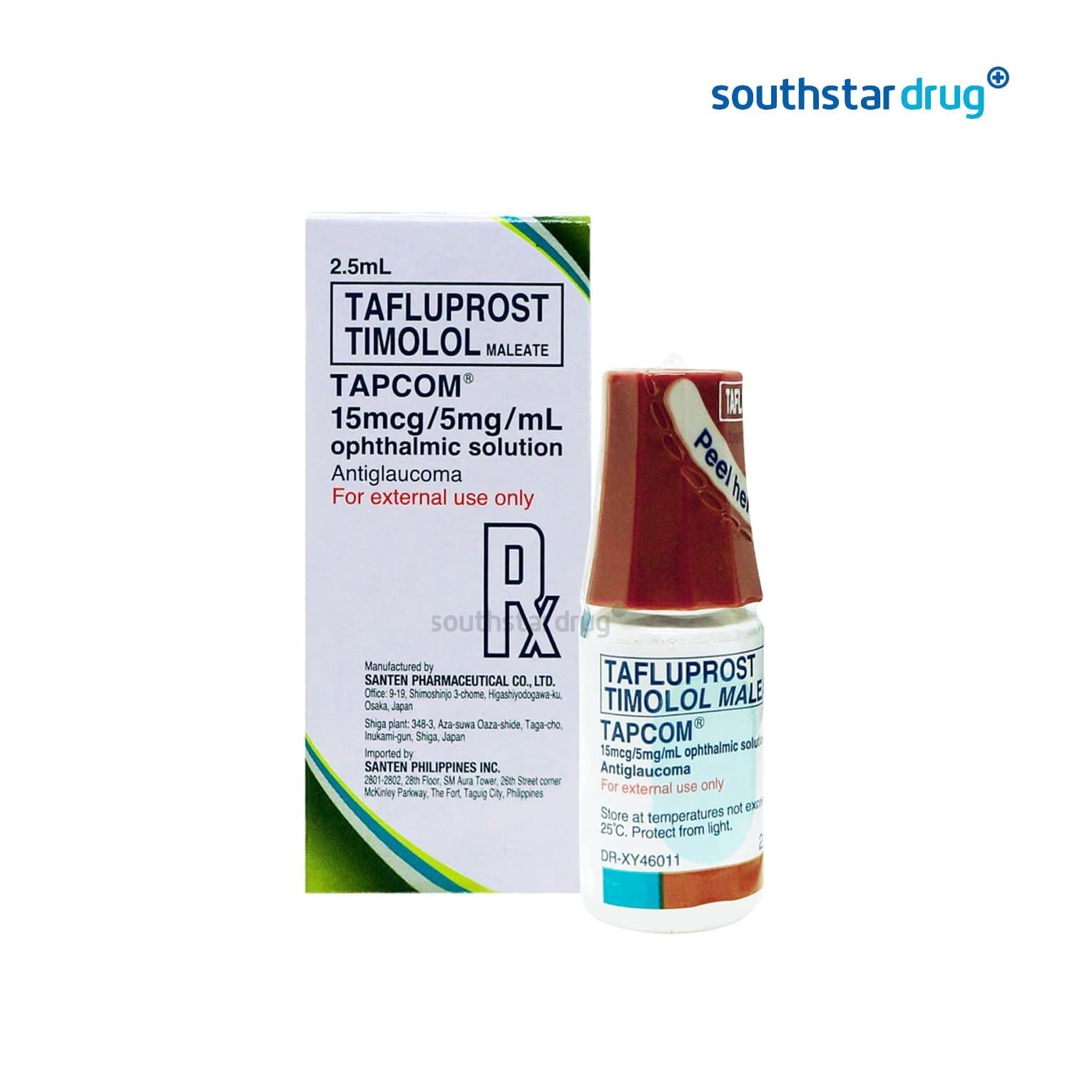 Rx: Tapcom Tafluprost 15mcg / 5mg Opthalmic Solution 2.5ml - Southstar Drug