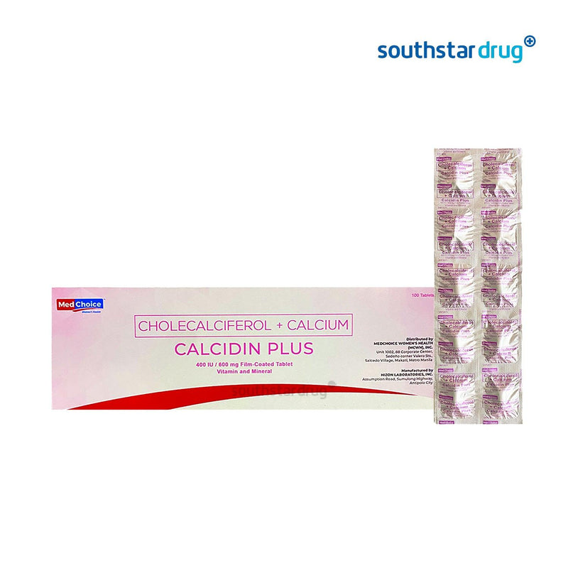 Calcidin Plus 400 I.U./600mg Tablet - 20s - Southstar Drug