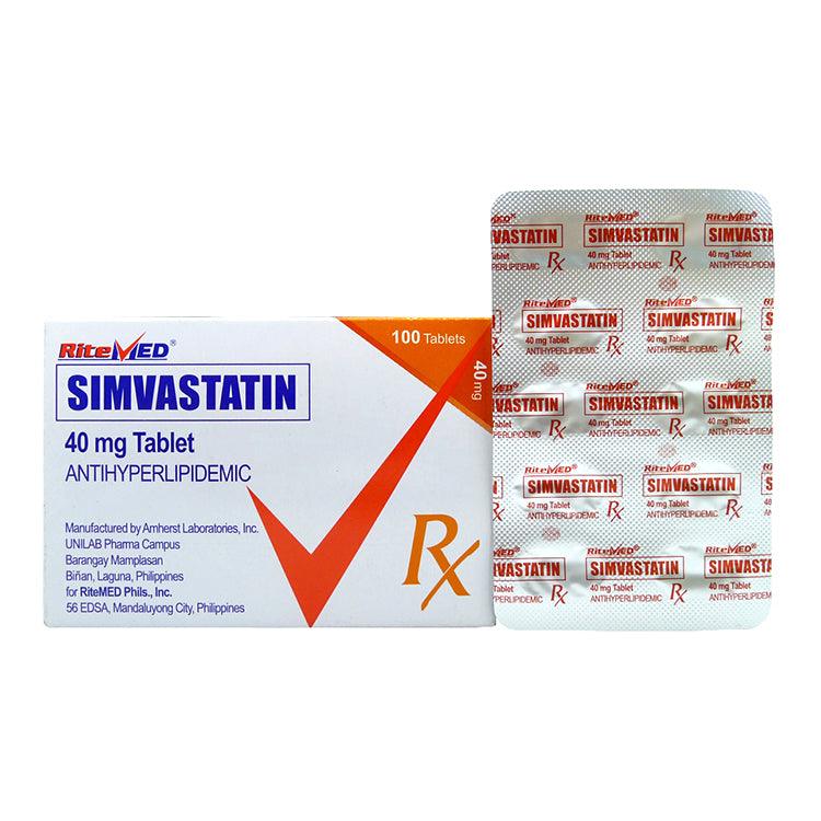 Rx: RiteMed Simvastatin 40mg Tablet