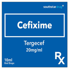 Rx: Tergecef 20mg /ml 10ml Oral Drops