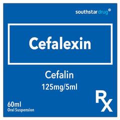 Rx: Cefalin 125mg / 5ml 60ml Oral Suspension