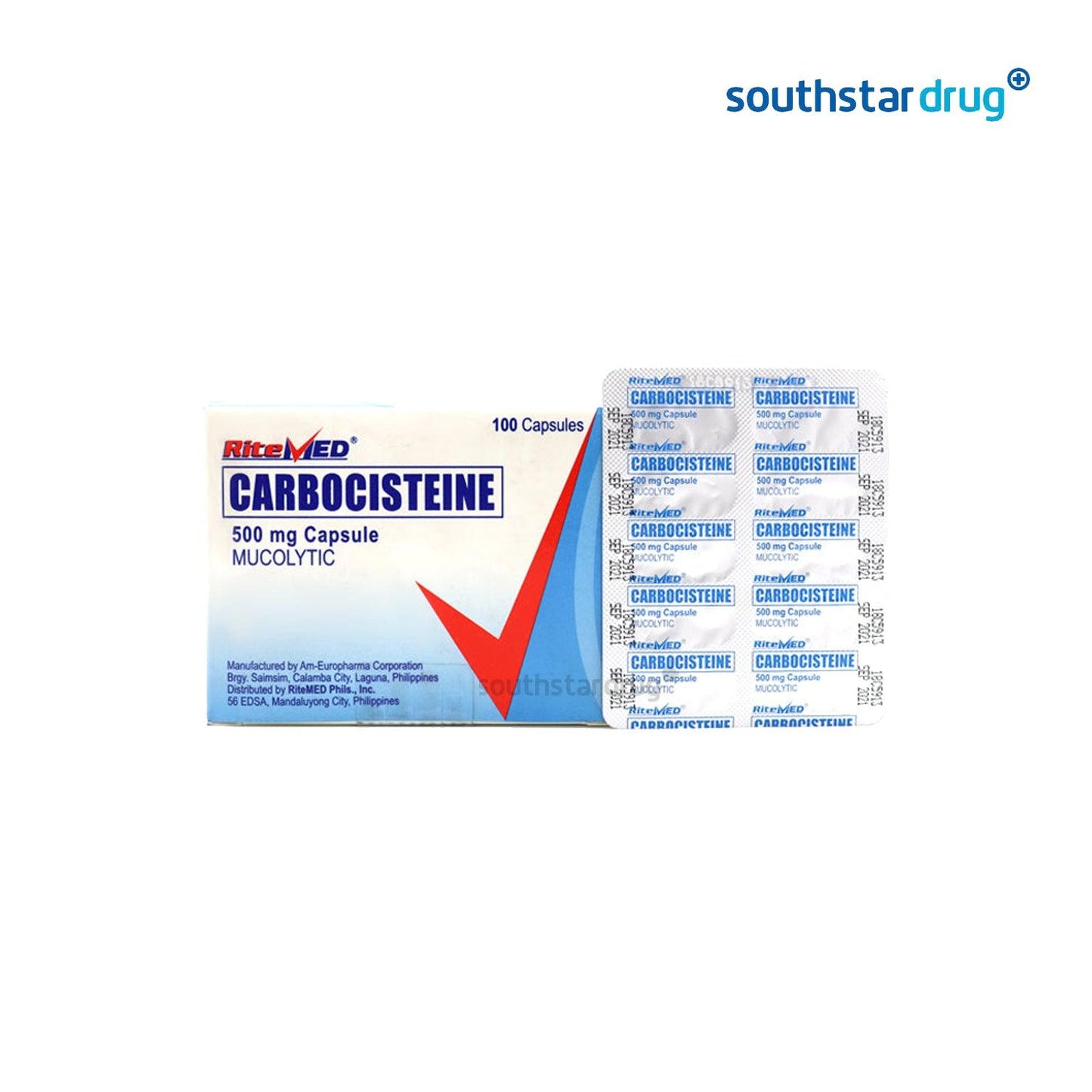 RiteMed Carbocisteine 500mg Capsule - 20s - Southstar Drug