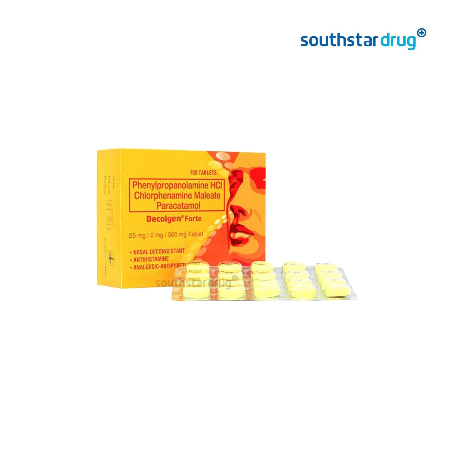 Decolgen Forte 25mg/2mg/500mg Caplet - 20s - Southstar Drug