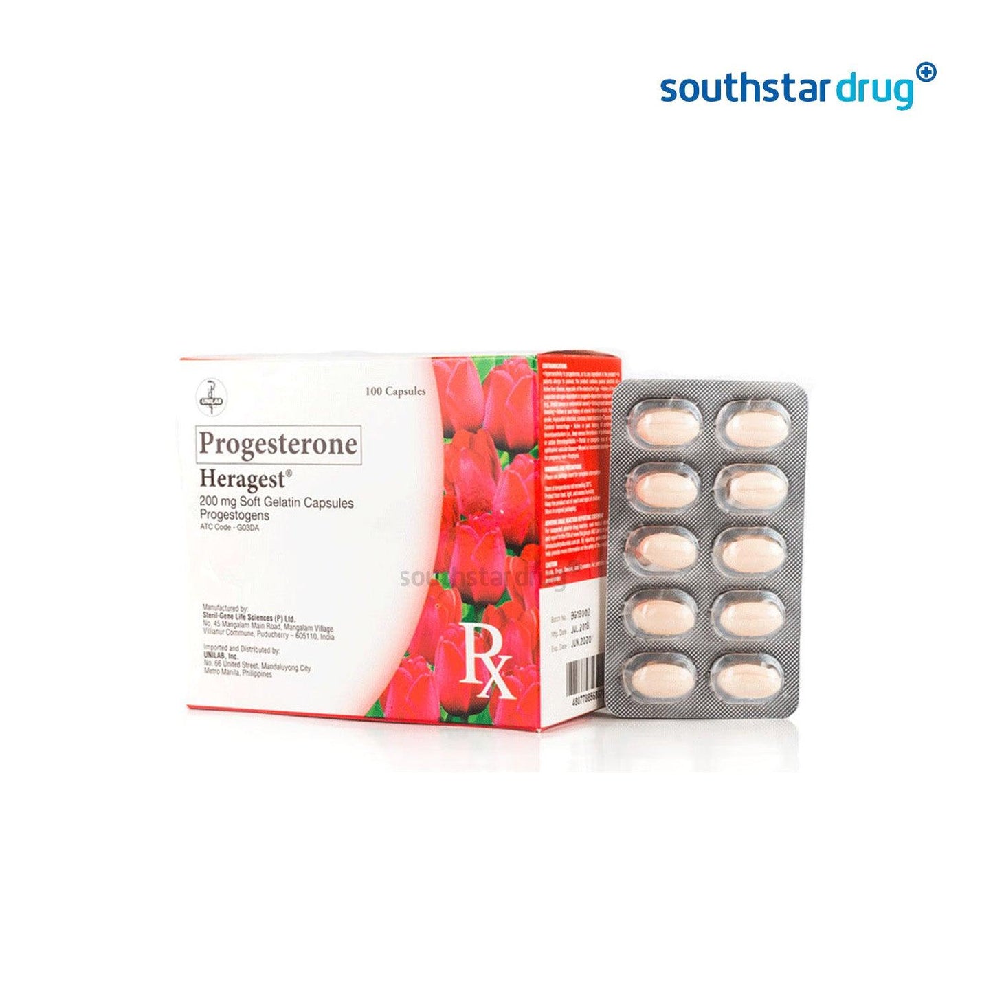 Heragest 200 mg Capsule - Southstar Drug