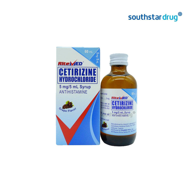 RiteMed Cetirizine 5mg / 5ml Syrup - Southstar Drug