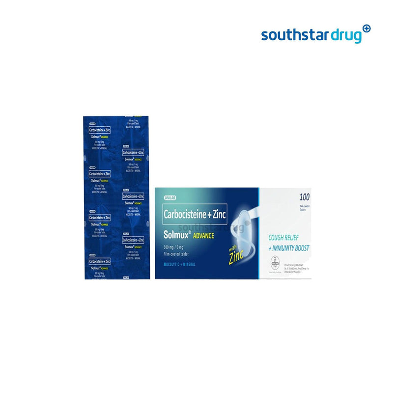 Solmux Advance 500 mg / 5 mg Tablet - 20s - Southstar Drug