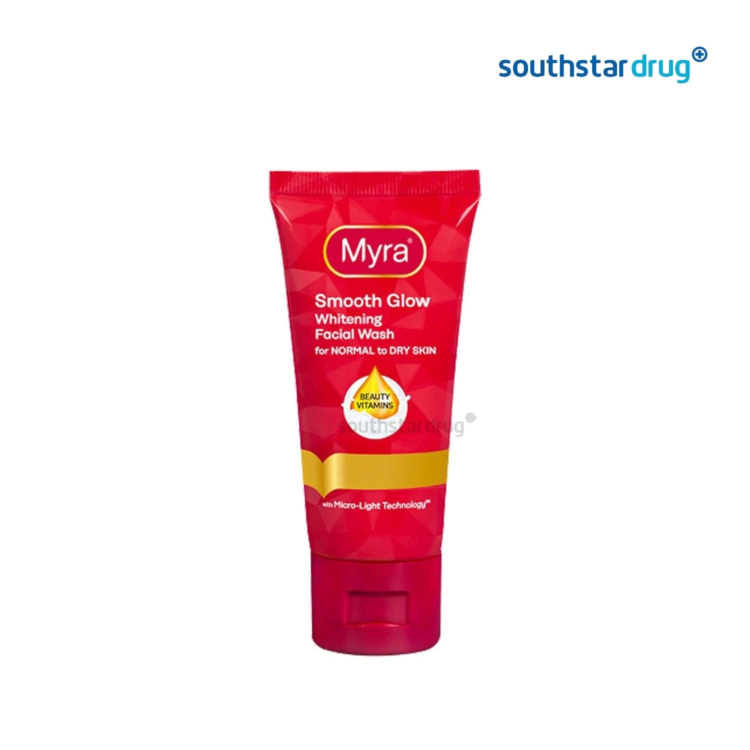 Myra Smooth Glow Whitening Facial Wash 50ml - Southstar Drug