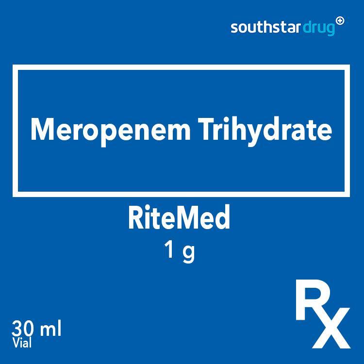 Rx: RiteMed Meropenem Trihydrate 1g 30ml Vial - Southstar Drug