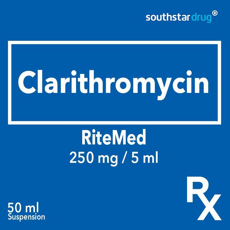 Buy Rx RiteMed Clarithromycin 250 mg / 5 ml 50 ml Suspension Online
