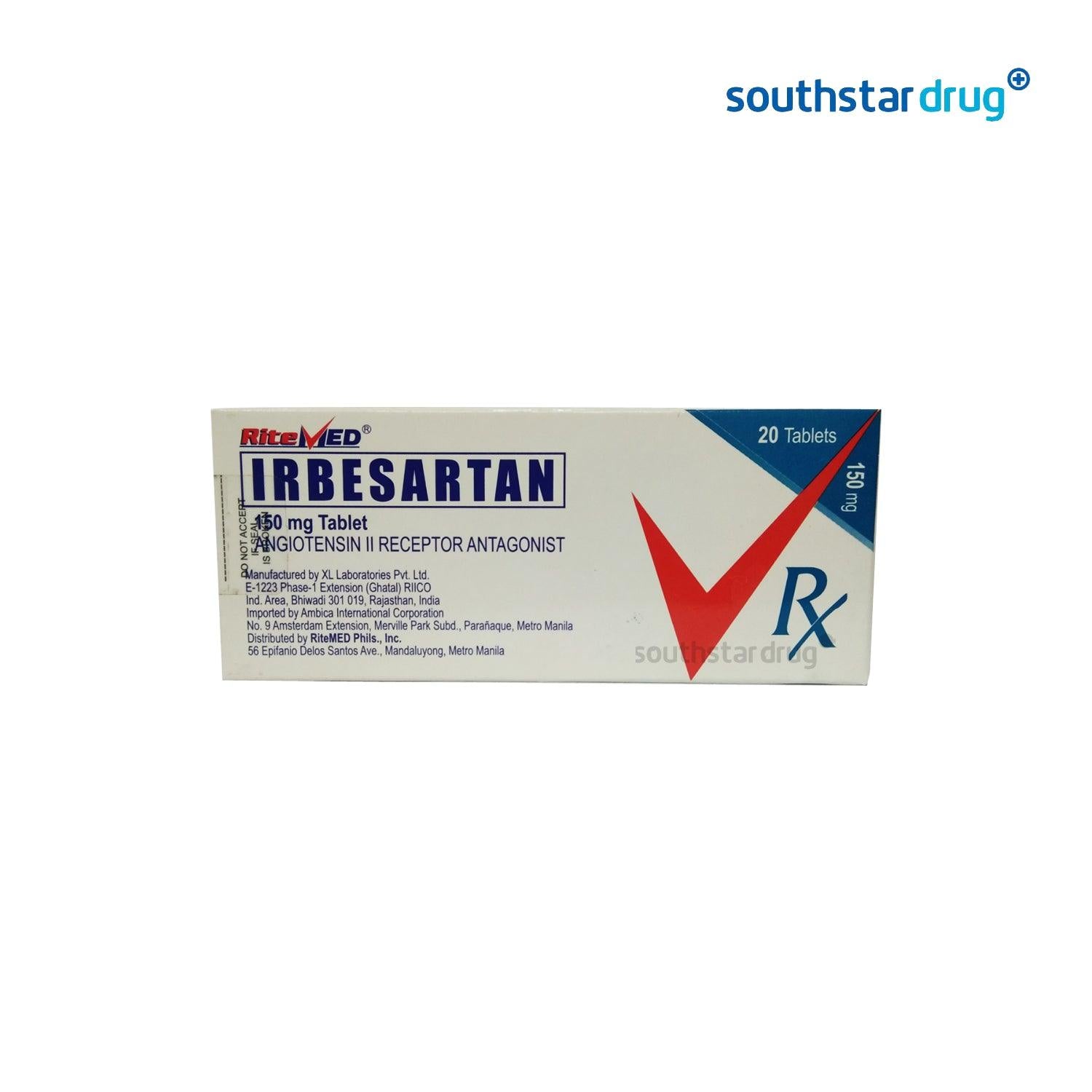 Rx: RiteMed Irbesartan 150mg Tablet - Southstar Drug